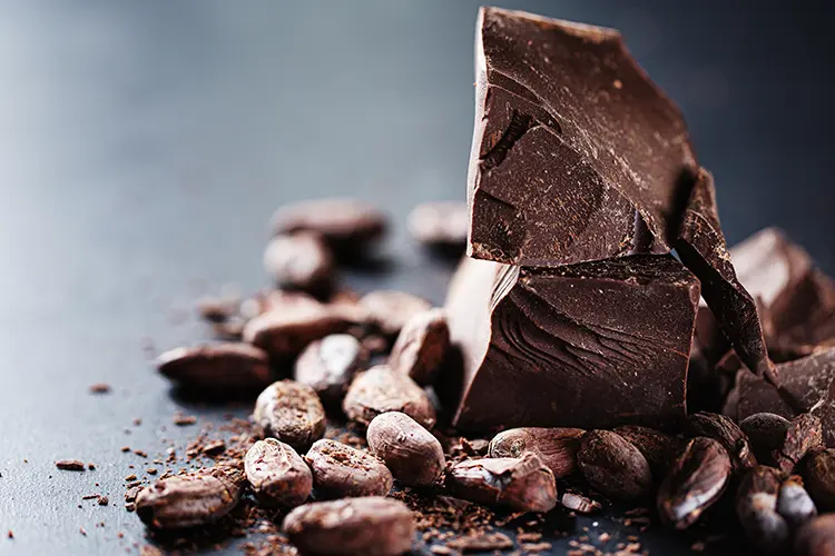 Dark chocolate chunks with roasted cocoa