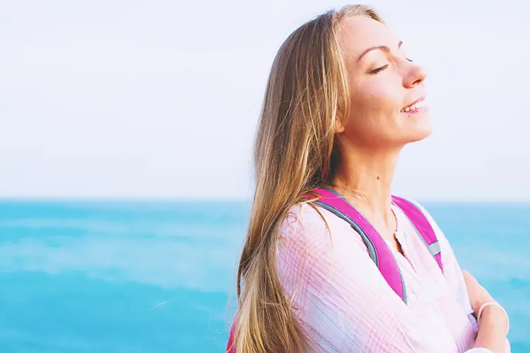 Midlife woman in a quiet moment of reflection